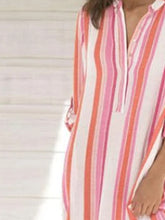 Load image into Gallery viewer, Striped Long Sleeve Casual Shirt Dress