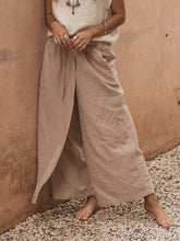 Load image into Gallery viewer, Women Loose Drawstring Linen Trousers Casual Pants