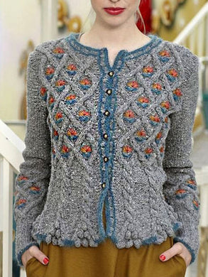 Casual Top Cotton Knitted Outerwear