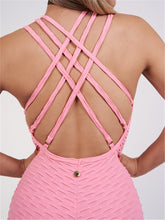 Load image into Gallery viewer, Solid Color Keyhole Cutout Strapless Yoga Jumpsuit