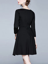 Load image into Gallery viewer, Appliqué Embroidered Three-dimensional Cut Fashion V-neck Dress