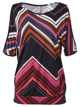 Load image into Gallery viewer, Cold Shoulder Short Sleeve Print Top