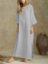 Load image into Gallery viewer, Casual 3/4 Sleeve Round Neck Plus Size Maxi Dress