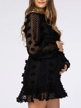 Load image into Gallery viewer, Black Floral Embellished Maternity Dress