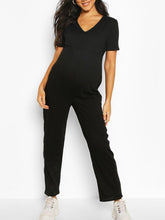 Load image into Gallery viewer, Solid Color Casual V-neck Maternity Slouchy Jumpsuit