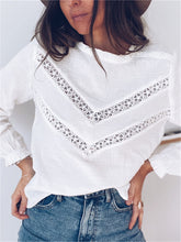 Load image into Gallery viewer, Casual Half High Collar Hollow Long Sleeve Shirt