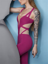 Load image into Gallery viewer, Sexy Backless Contrast Stitching Yoga Pants