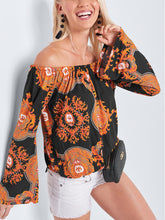 Load image into Gallery viewer, Flared Sleeve Printed Shoulder Top