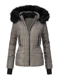 Faux Fur Hood Winter Coat