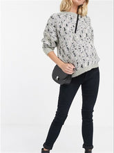 Load image into Gallery viewer, Fashion Loose Jacquard Dyed Two-Color Loose Pullover Knit Sweater