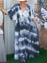 Load image into Gallery viewer, Tie-Dye Loose V-Neck Dress