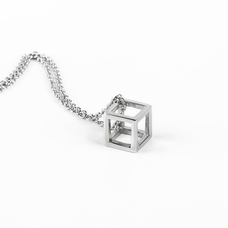 Retro Stereo  Pendant  Simple Personality Hip Hop Sweater Chain Necklace