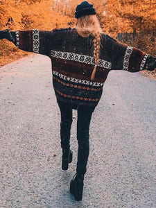 Casual Loose Printed Long Sleeve Warm Sweater