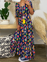 Load image into Gallery viewer, Casual Printed V-Neck Long Dress