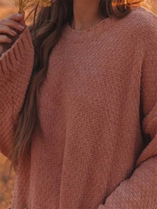 Long Sleeve Casual Solid Pockets Sweater