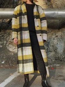 Winter Vintage Plaid Long Sleeve Jacket