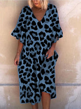 Load image into Gallery viewer, Leopard Short Sleeve Loose Dress