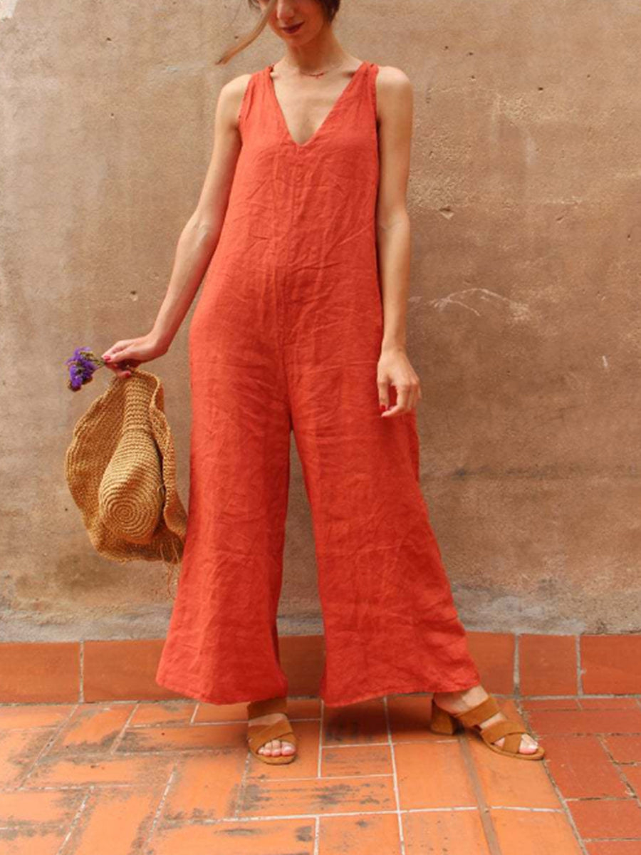 Open Shoulder Wide Leg Jumpsuit