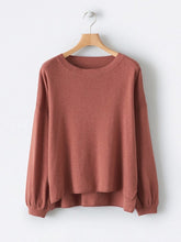 Load image into Gallery viewer, Crew Neck Casual Lantern Sleeve Knit Sweater