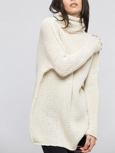 High Neck Knit Coat