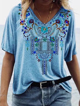 Load image into Gallery viewer, Women V-Neck Boho Summer Vintage Blouse