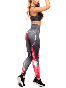 Personalized Zip Printed High Waist Sports Yoga Leggings
