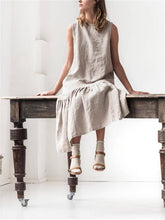 Load image into Gallery viewer, Drop Ruffle Soft Linen Maxi Dress